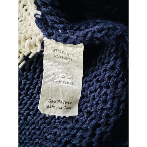 CAbi #679 Womens Nautical Stripe Skipper Sweater Vest Wrap Blue White Knit Sz M - Picture 8 of 9